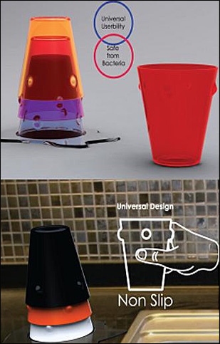 정승준.문서영씨가 배수와 건조를 효과적으로 할 수 있는 컵 디자인 ‘Clean Stackable Cups’를 ‘레드 닷 어워드 2010'에 공동 출품해 제품디자인 부문에서 본상을 수상했다. 
