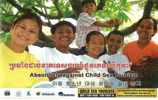태국의 시민단체가 '아동 성매매'를 경고하는 문구를  한국어로 게재함