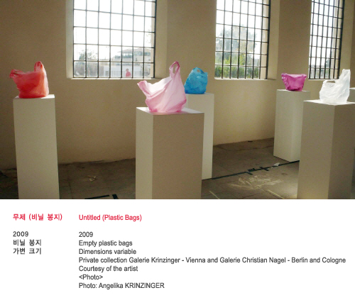 비닐봉지. 부산 시립 미술관에 설치된 작품