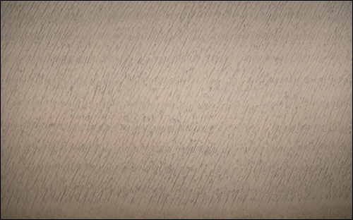 '연필묘법(Ecriture) No.37-75-76' 캔버스에 유화, 연필 194×300cm 1976. 전기 묘법시대의 작품. 캔버스에 회색이나 미색의 물감을 바르고 그것이 마르기 전에 연필로 반복적으로 끊이지 않게 선을 긋는다  