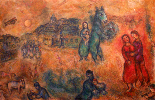 '마을축제(Le village en fete)' 캔버스에 유화 130×195cm 1981. <개인소장>
ⓒ Marc Chagall/ADAGP, Paris-SACK, Seoul, 2010 Chagall(R)