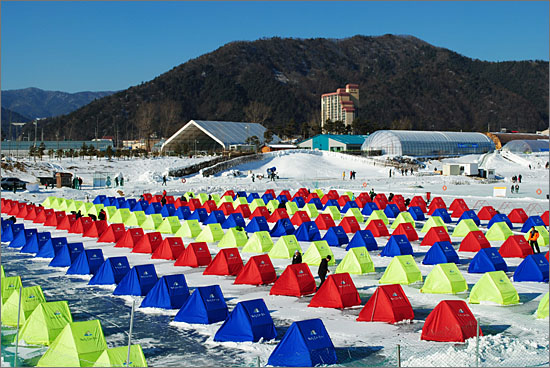  축제장 전경. 가족낚시터