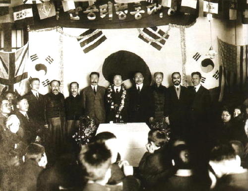 상해 임시정부가 마련한 이승만 대통령 환영식(1920년 12월 28일)