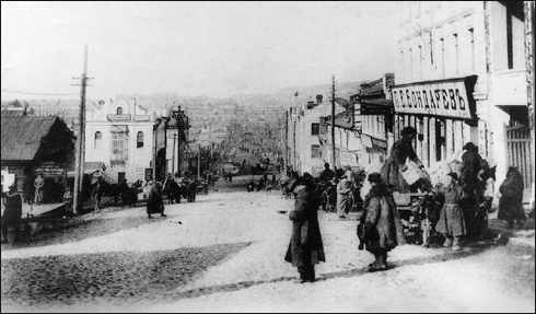 1900년대 초 블라디보스토크의 한인 거리 개척리의 모습