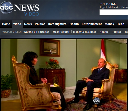6일, ABC의 "디스 위크(This Week)" 진행자인 크리스티앤 아만푸어와 인터뷰 중인 술레이만 부통령.