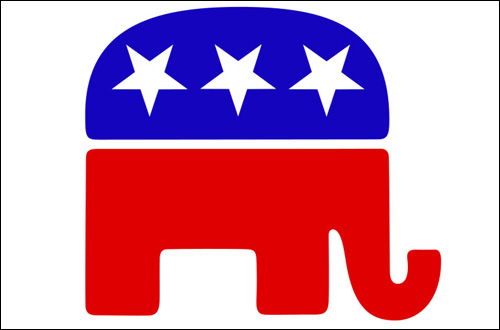코끼리, 미국 공화당의 상징이다. 