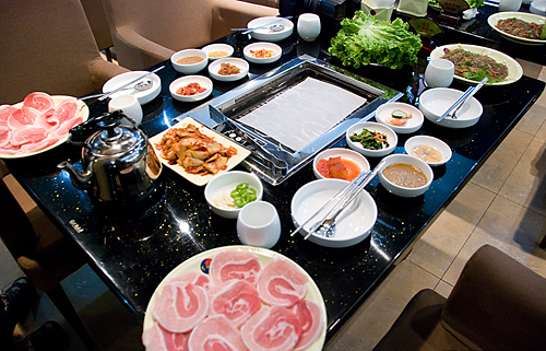 중국에서 먹은 한국식 식탁