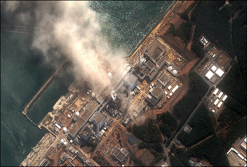 미국의 과학국제안보연구소(ISIS)가 후쿠시마 원전 사고 당시인 2011년 3월 14일 촬영해 공개한 후쿠시마 제1원전 위성사진