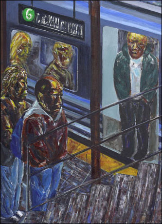 '지하철-다운타운행(Subway-For Down Town)' 캔버스에 아크릴물감 140×171cm 2010  
