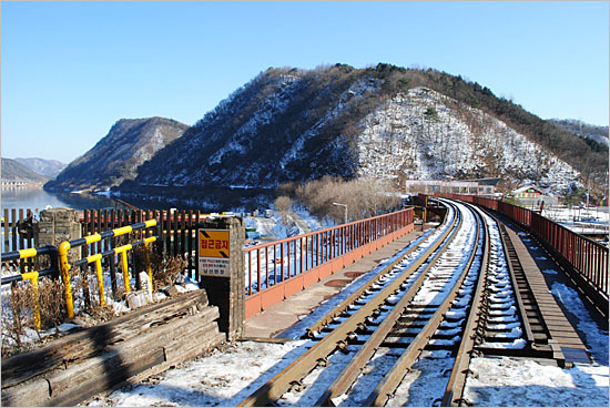 옛날 강촌역 기차 선로(1월 10일)