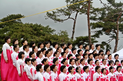  인천 황룡사 합창단 축가 모습