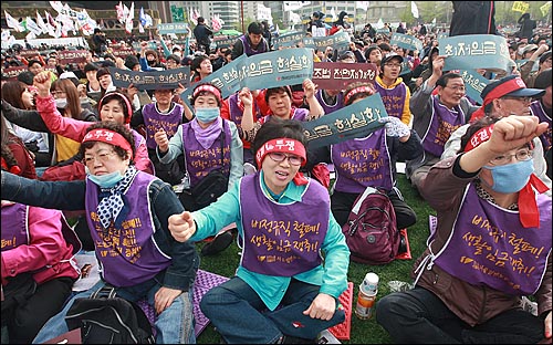 2011년 제121주년 세계 노동절 서울 집회 모습. 