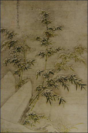 유덕장(1675-1756) I '설죽(눈 덮힌 대나무)' 지본채색 92×139.7cm