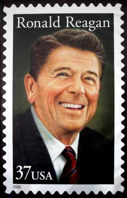 고 로널드 레이건 미국대통령 100주년 탄생 기념우표. 레이건 대통령은 역사상 가장 편지를 많이 쓴 대통령이다.