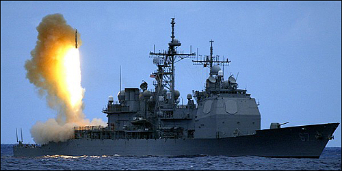 미국 이지스함이 SM-3 미사일을 발사하는 장면