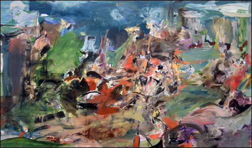 'Lamb Goes Uncomplaining Forth' Oil on linen 124.5×210.8cm 2010. Courtesy of Cecily Brown and Kukje Gallery
