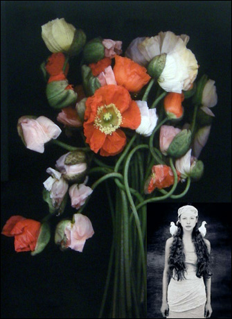  조이스 테네슨(Joyce Tenneson) I '양귀비 부케(Poppy Bouquet)' 2004. '다샤(Dasha)' 1998(아래) ⓒ Joyce Tenneson  
