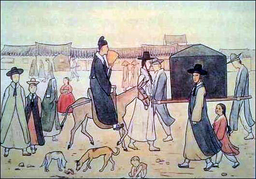 콘스턴스 테일러의 '서울 거리 풍경'(수채, 1894~1901년경)