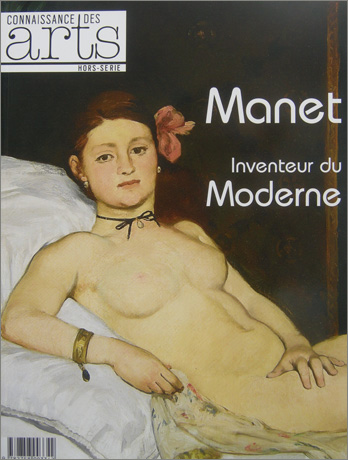 현재 파리 오르세미술관에서 열리는 '근현대미술의 창시자'라고 적힌 마네전 도록 표지. 마네의 '올랭피아(1863)
