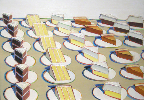 웨인 티보(Wayne Thiebaud 1920-) I '파이 진열대(Pie Counter)' 캔버스에 유채 76×91cm 1963. ⓒ Wayne Thiebaud VAGA, NY and SACK, Seoul, 2011 
