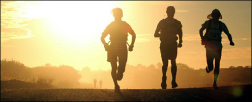  호주 아웃백을 달리는 참가자들 모습