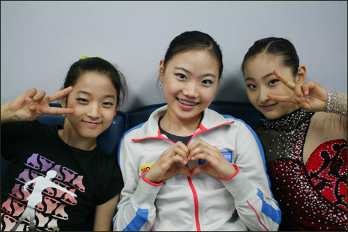  대한민국 피겨 국가대표 조경아(왼쪽부터), 김해진, 이호정 선수