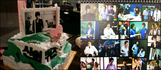  류덕환은 26일 <신의 퀴즈2> 종방연 자리에서 류덕환의 팬클럽(좌)과 추승욱의 팬클럽(우)가 각각 종영을 기념한 케이크와 자체 제작 달력을 선물했다는 후문을 전했다.