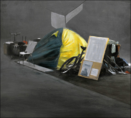  팀 아이텔 I '무제_시위(Untitled_Protest)' 종이에 오일 27.9×30.5cm 2009 ⓒ Tim Eitel 
