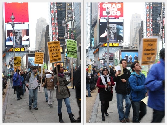 뉴욕 타임스퀘어 광장 반전 시위