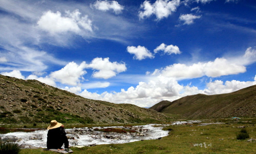 카일라스에서 바라본 티베트의 하늘