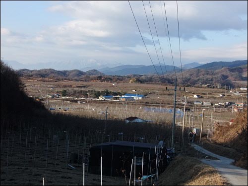 부석면 들판과 소백산백