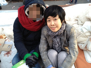 Occupy 여의도를 찾은 김미화씨입니다.