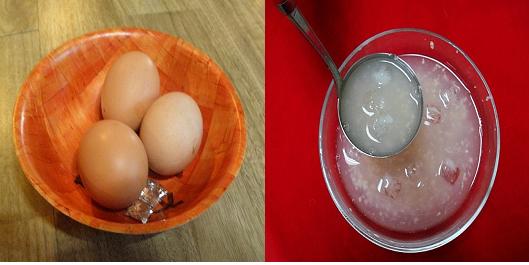 Jjimjilbang and foodstuffs: boiled eggs and Sikhye