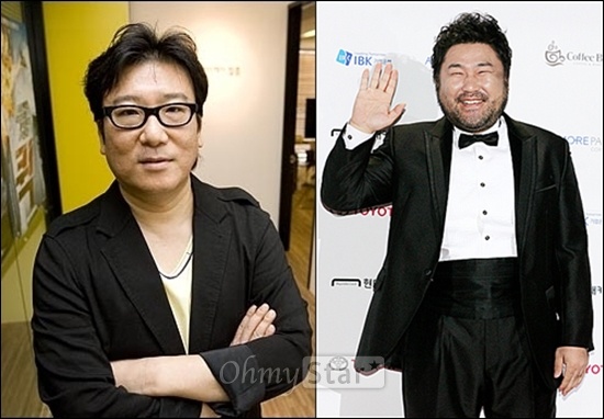  영화 <퀵>과 <7광구>의 제작을 맡은 윤제균 감독(왼쪽)과 배우 고창석의 모습