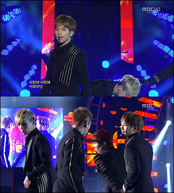  지난 12월 31일 방송된 2011 MBC 가요대제전에서 무대를 선보인 엠블랙