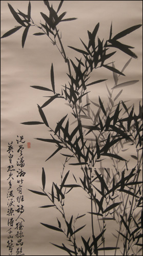 해강 김규진 I '죽석도(竹石圖)' 138×41cm 19-20세기