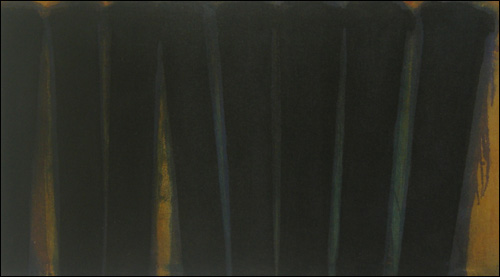 윤형근(1928-2007) I '검게 탄 암갈색 안료와 울트라마린 블루(Burnt Umber & Ultramarine Blue) 캔버스에 유채 99.5×181cm 1973 
