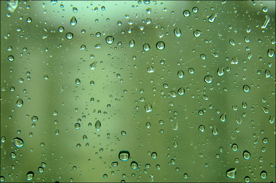 비오는날 유리창에 맺힌 빗방울들