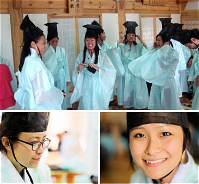 전통의상을 입고 한국 문화를 체험하는 인카스 해외입양인들. 