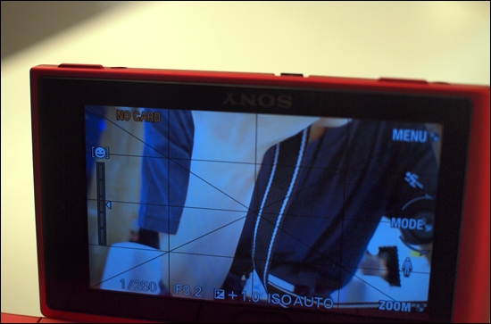 NEX-F3에 탑재된 '스마일 셔터' 기능 화면 