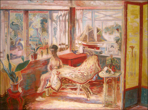 이인성 I '실내(Interior)' 캔버스에 유채 91×117cm 1935. 개인소장 
