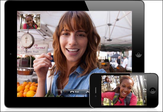 애플 영상통화 서비스인 '페이스타임'. iOS6가 배포되는 올 가을부터는 와이파이뿐 아니라 3G망에서도 통화가 가능하다.