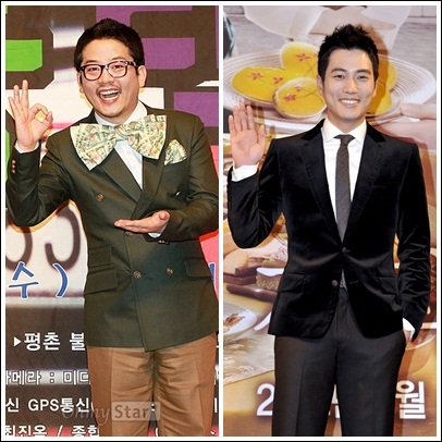  <남자의 자격>의 새 멤버가 된 개그맨 김준호(왼쪽)와 배우 주상욱(오른쪽)
