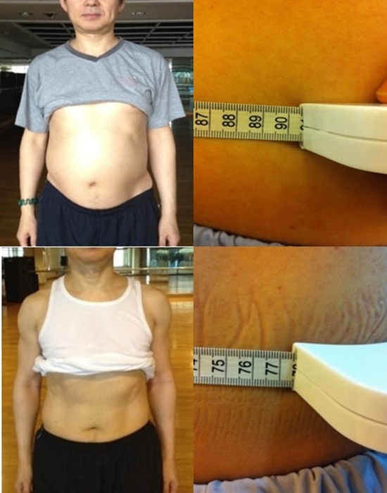 박용우 원장은 블로그에 자신의 다이어트 경과와 사진을 올리고 있다. 6월 7일에 시작해(위 사진) 4주차를 넘어선 현재(아래 사진) 많은 변화가 생겼다.