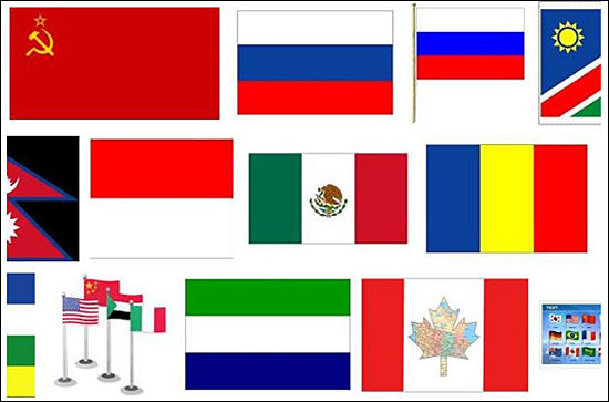 문양보다는 색깔을 강조한 외국 국기들