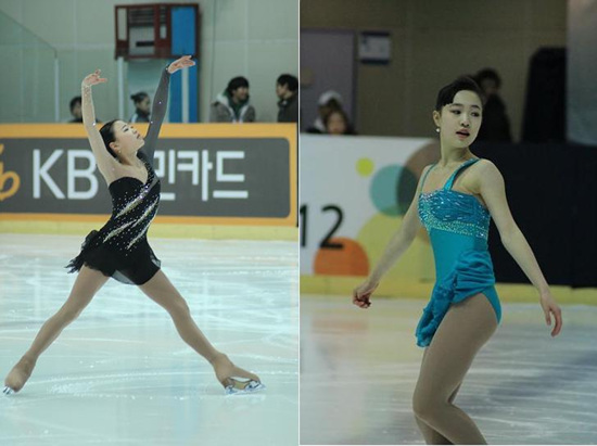  피겨 유망주 김해진(왼쪽)과 박소연(오른쪽)