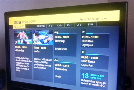  BBC TV 올림픽 방송 스트림