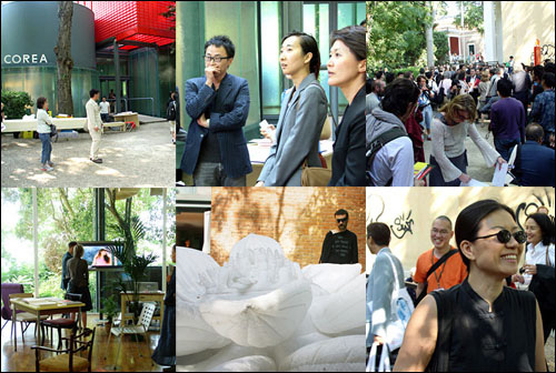 2005년 베니스비엔날레 한국관 전시장, 오프닝 장면과 참가 작가들과 주변 풍경 
