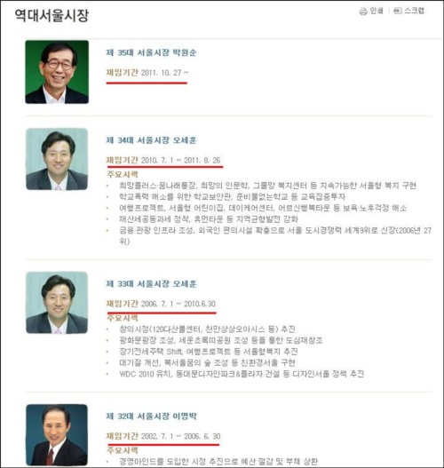  박원순 시장 이전에 서울을 책임진 분들입니다. 시장을 두번이나 역임하다 쫓겨난 오세훈 전 시장과 이명박 전 시장입니다. 모두 새누리당 출신들이죠. 지난 9년 동안 서울 시장을 하며 홍수 대책 하나 제대로 하지 못하고 뭘 한 것일까요?  