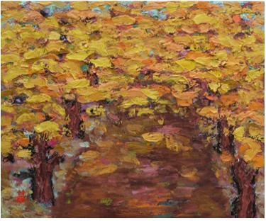 산그림만을 그리던 박기수 화백의 작품 중에 드물게 단풍 든 자작나무숲을 그렸다.